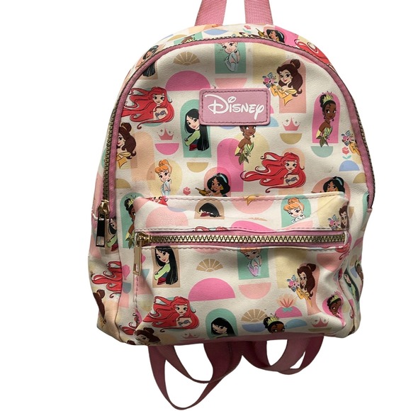 Disney Other - Disney Princess Mini Backpack Pink All-Over Print Ariel Belle Mulan